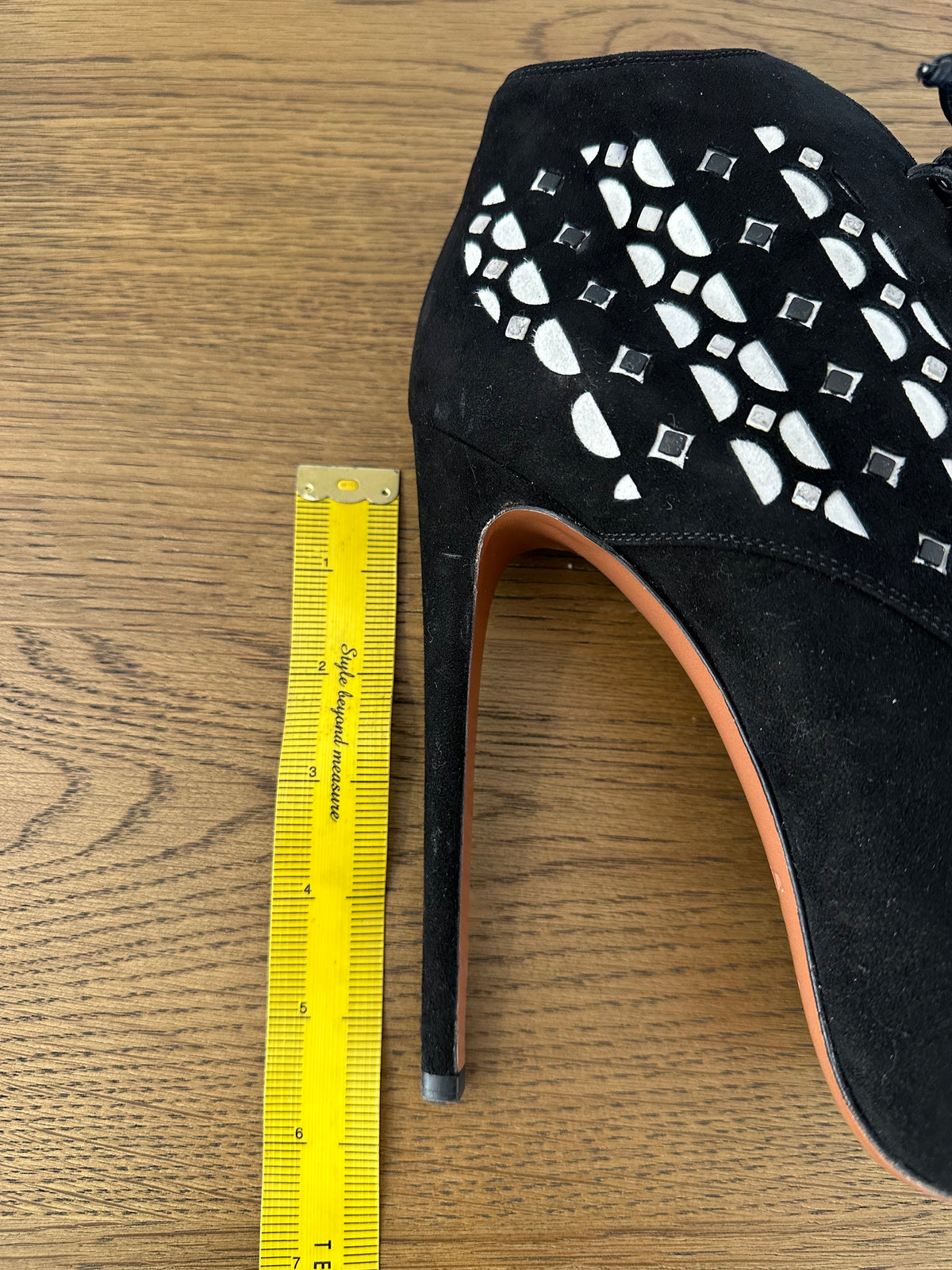 Alaïa Lace-up Heels in Black Suede