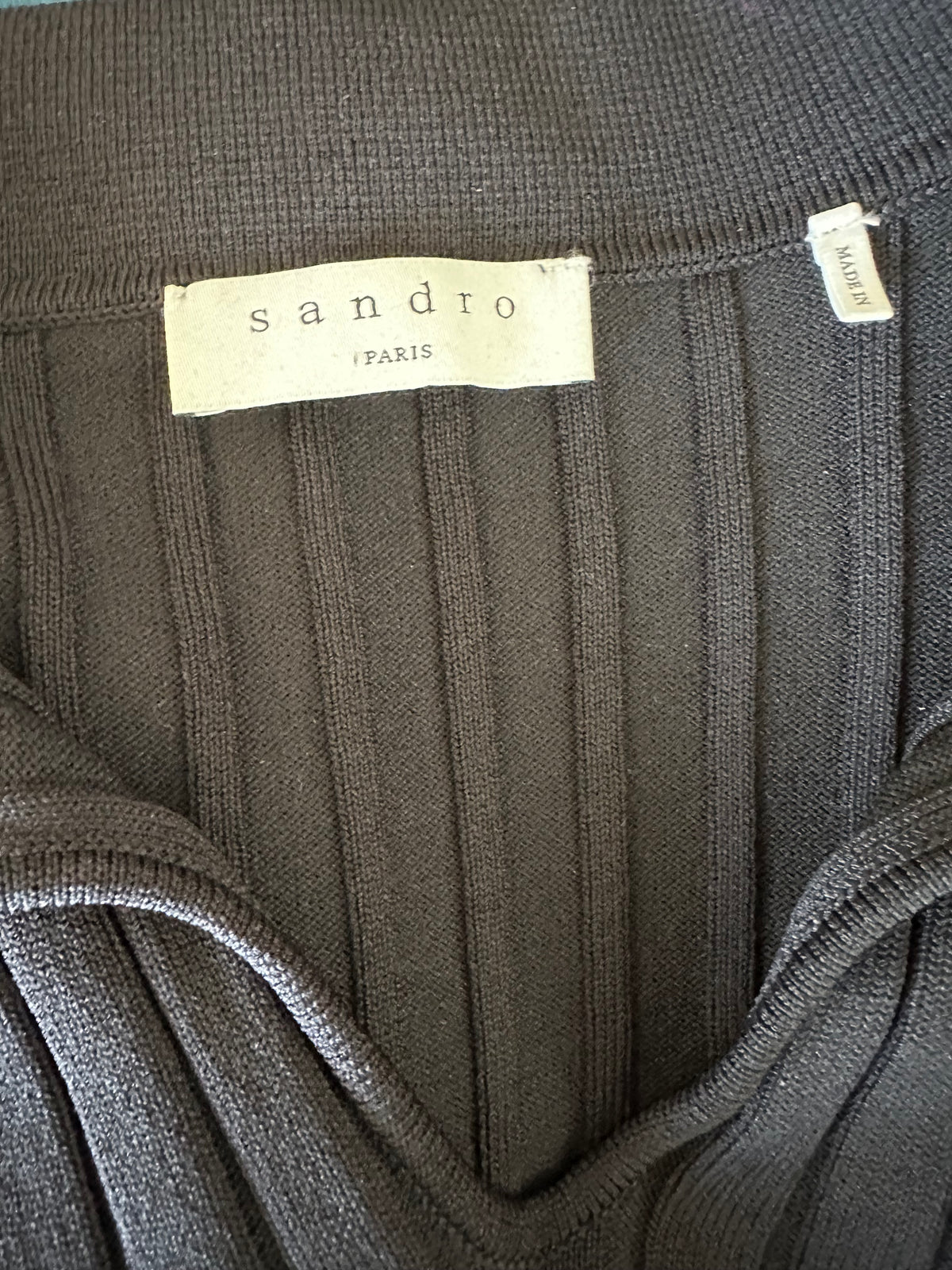 Sandro Collared Short Sleeve Shirt in Black