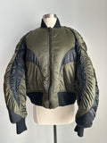 Mugler Puffer Jacket in Army Green & Black