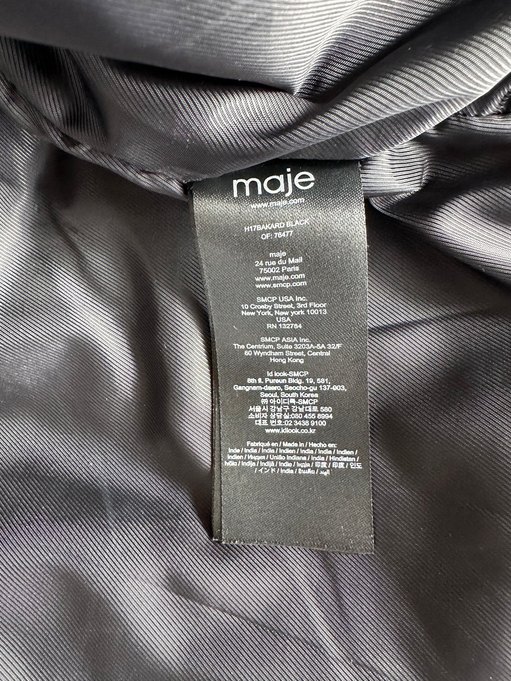 Maje Jacket in Black Leather