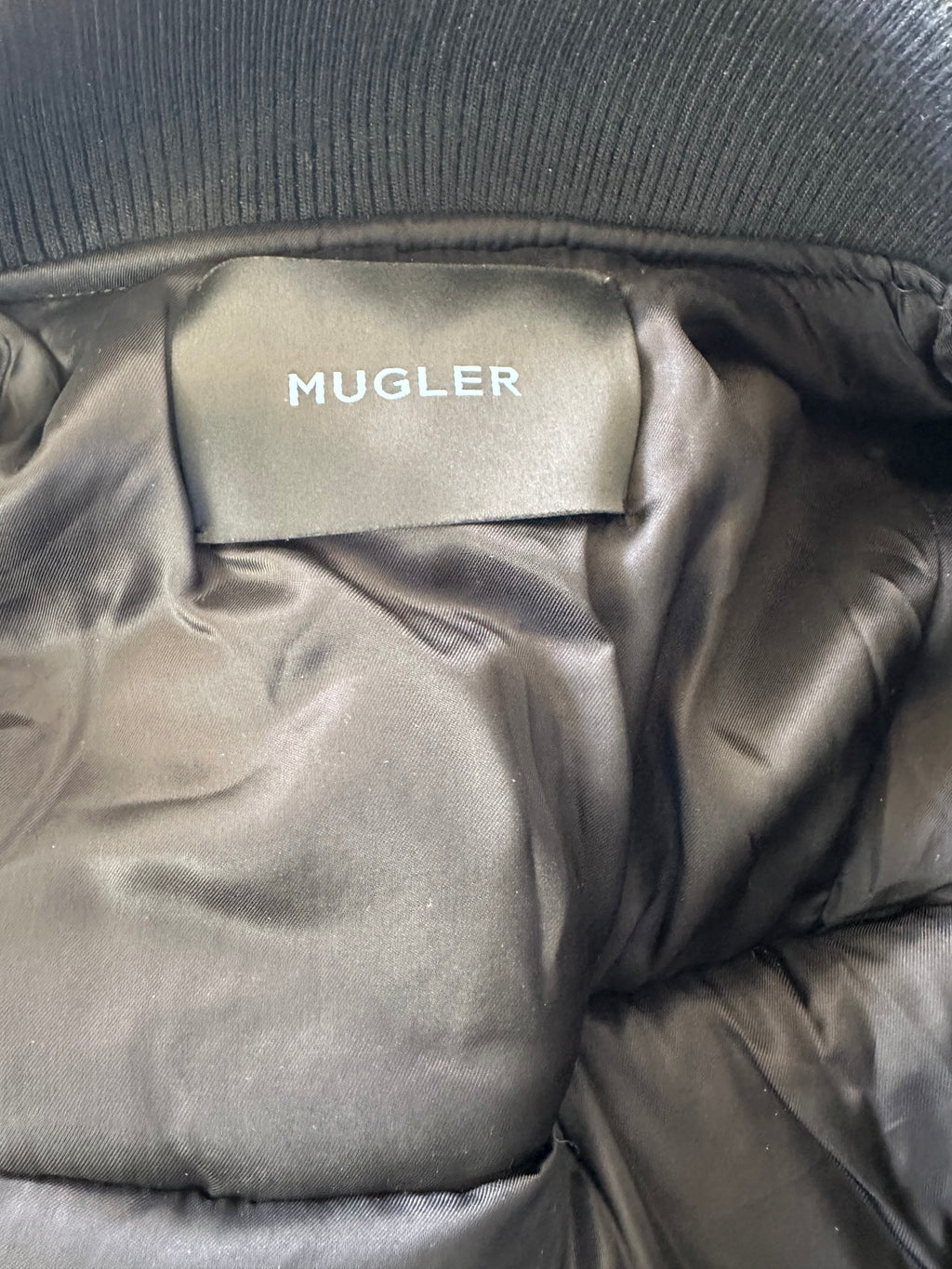 Mugler Puffer Jacket in Army Green & Black