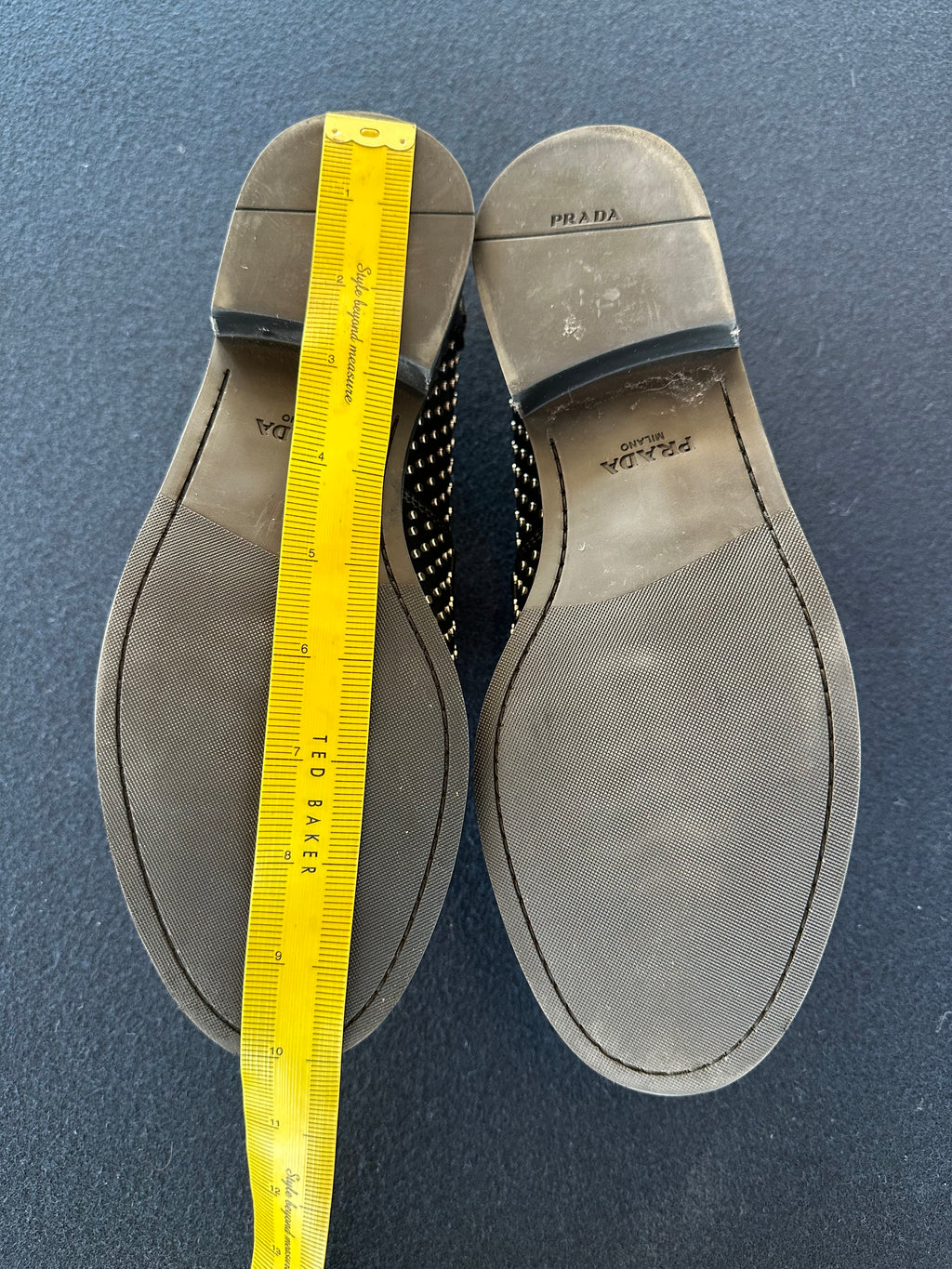 Prada Studded Loafers in Black Leather