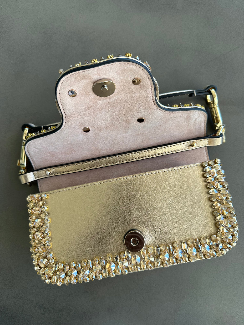 Valentino Gold Crystal Mini Bag
