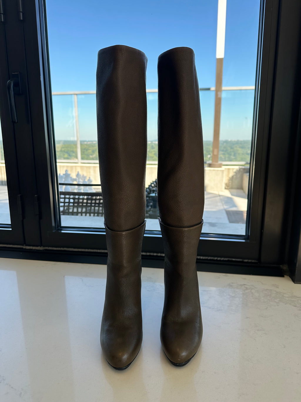 Balenciaga Heeled Boots in Olive Leather