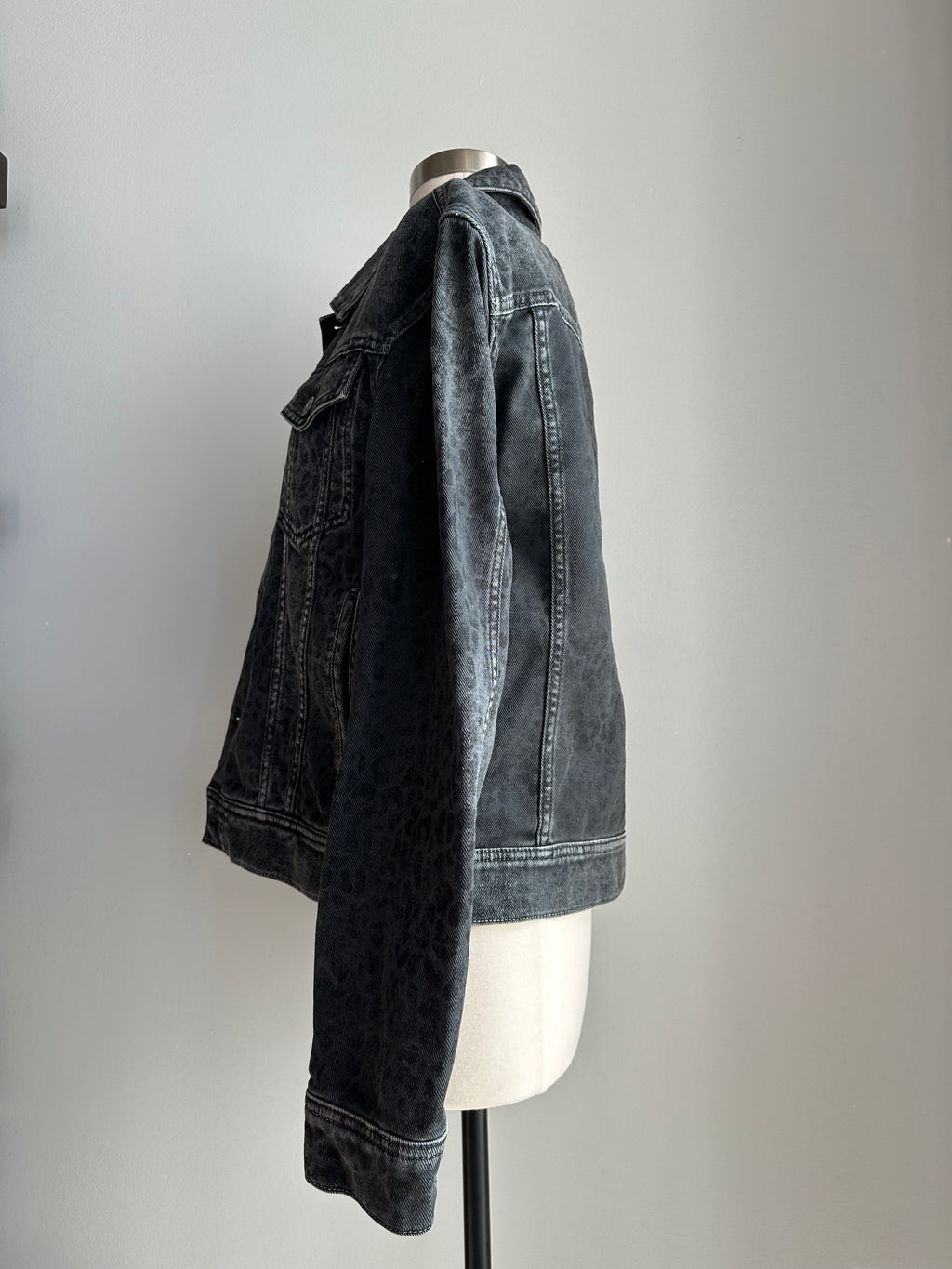 Golden Goose Leopard Jacket in Grey Denim