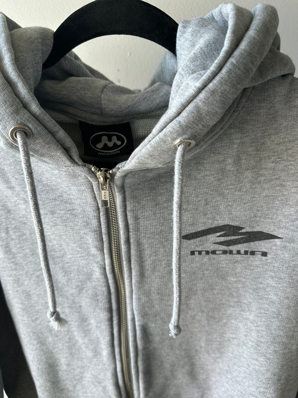 Mowalola Double-Hooded Sweatshirt in Grey
