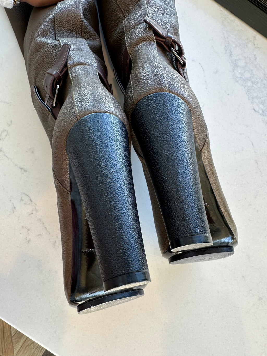 Balenciaga Heeled Boots in Olive Leather