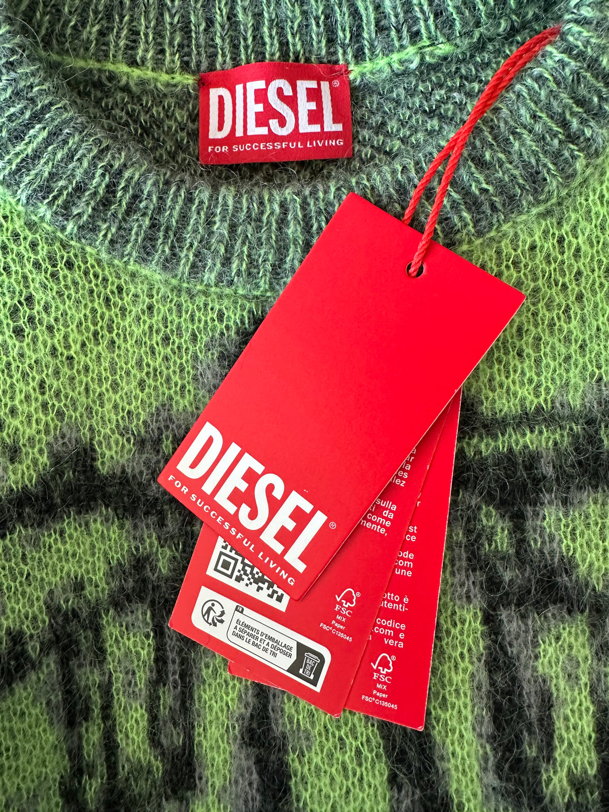 Diesel Sweater in Green Mohair