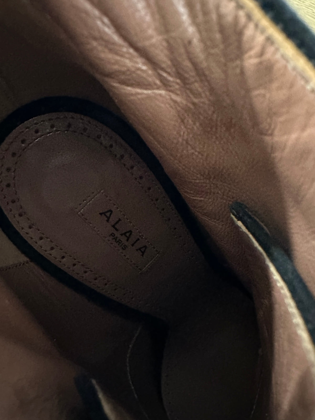 Alaïa Lace-up Heels in Black Suede