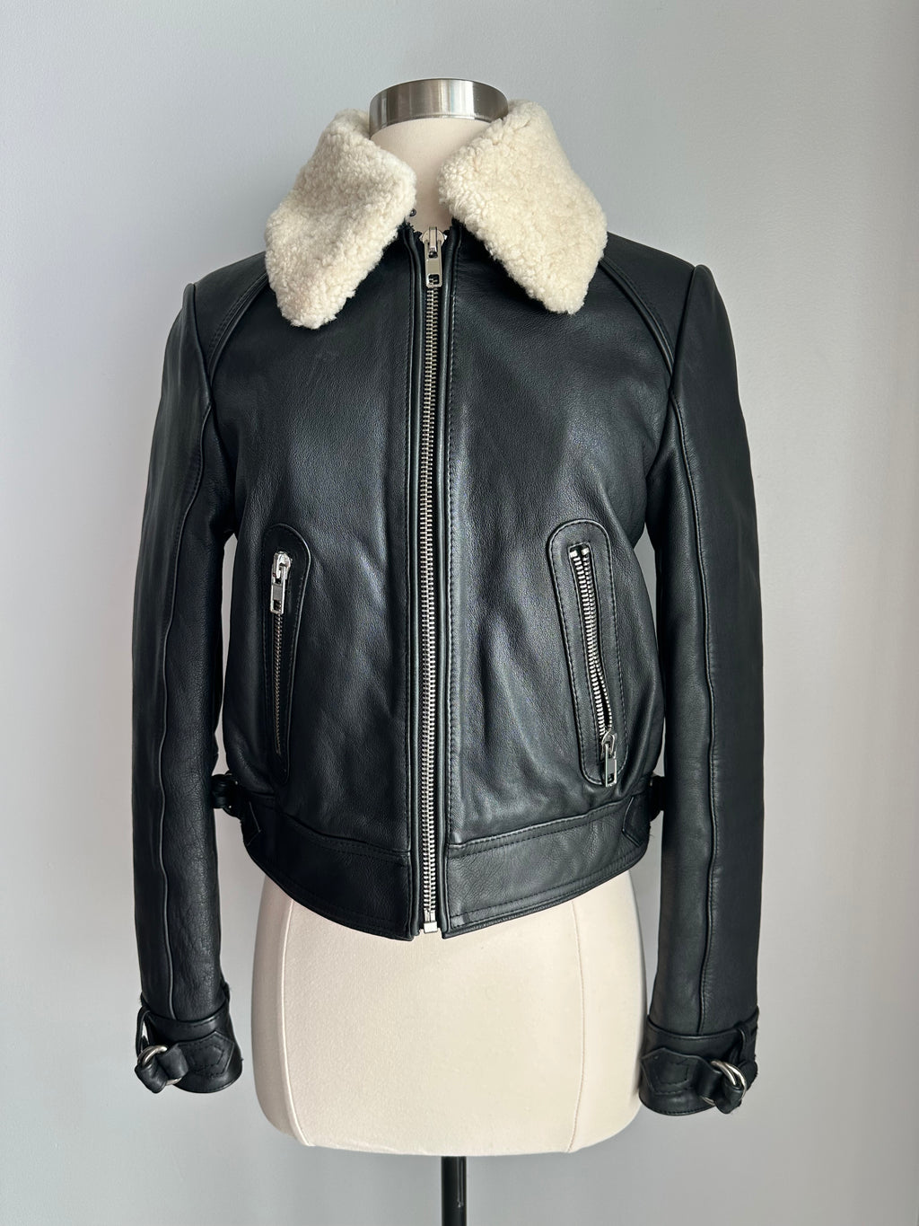 Maje Jacket in Black Leather