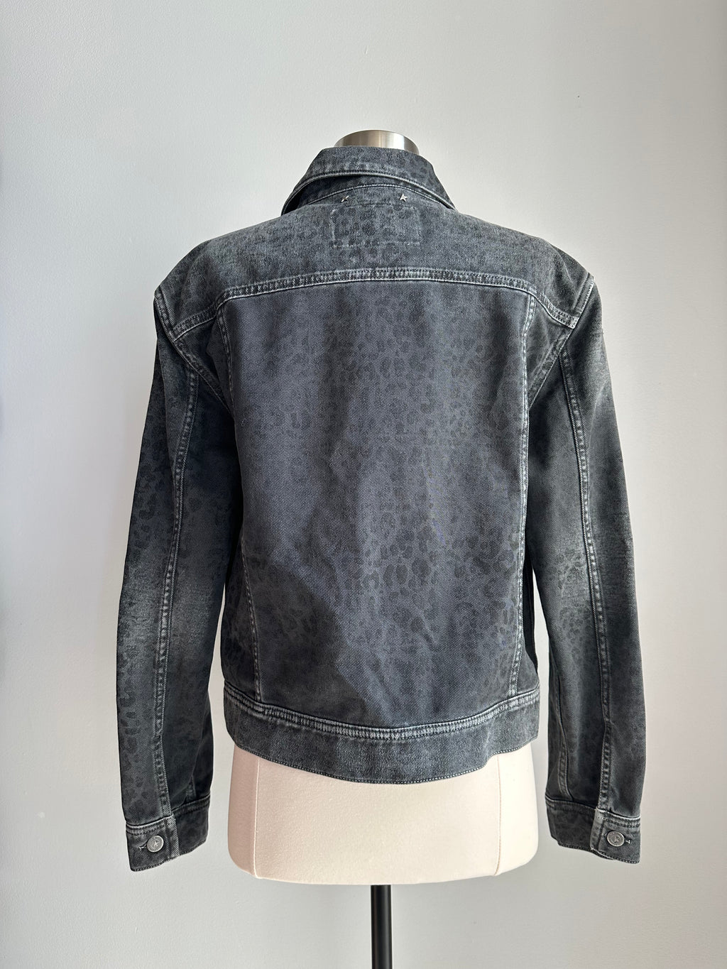Golden Goose Leopard Jacket in Grey Denim
