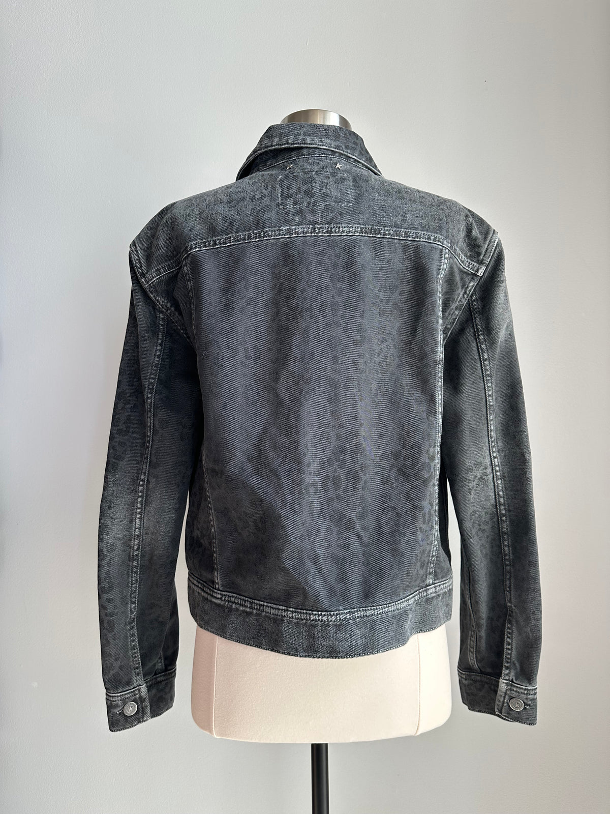Golden Goose Leopard Jacket in Grey Denim
