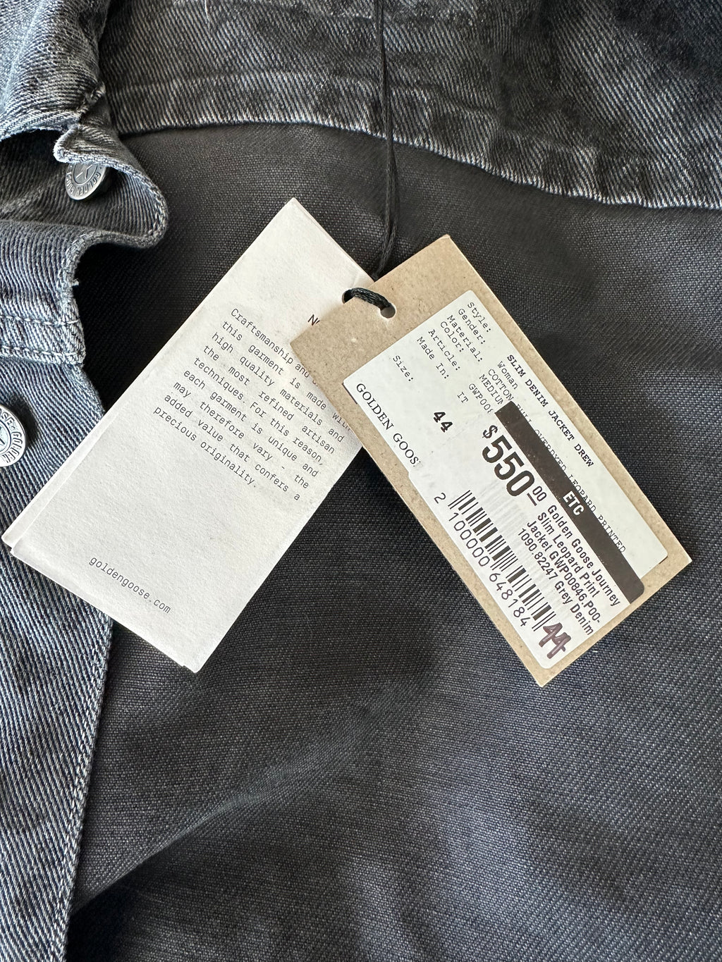 Golden Goose Leopard Jacket in Grey Denim
