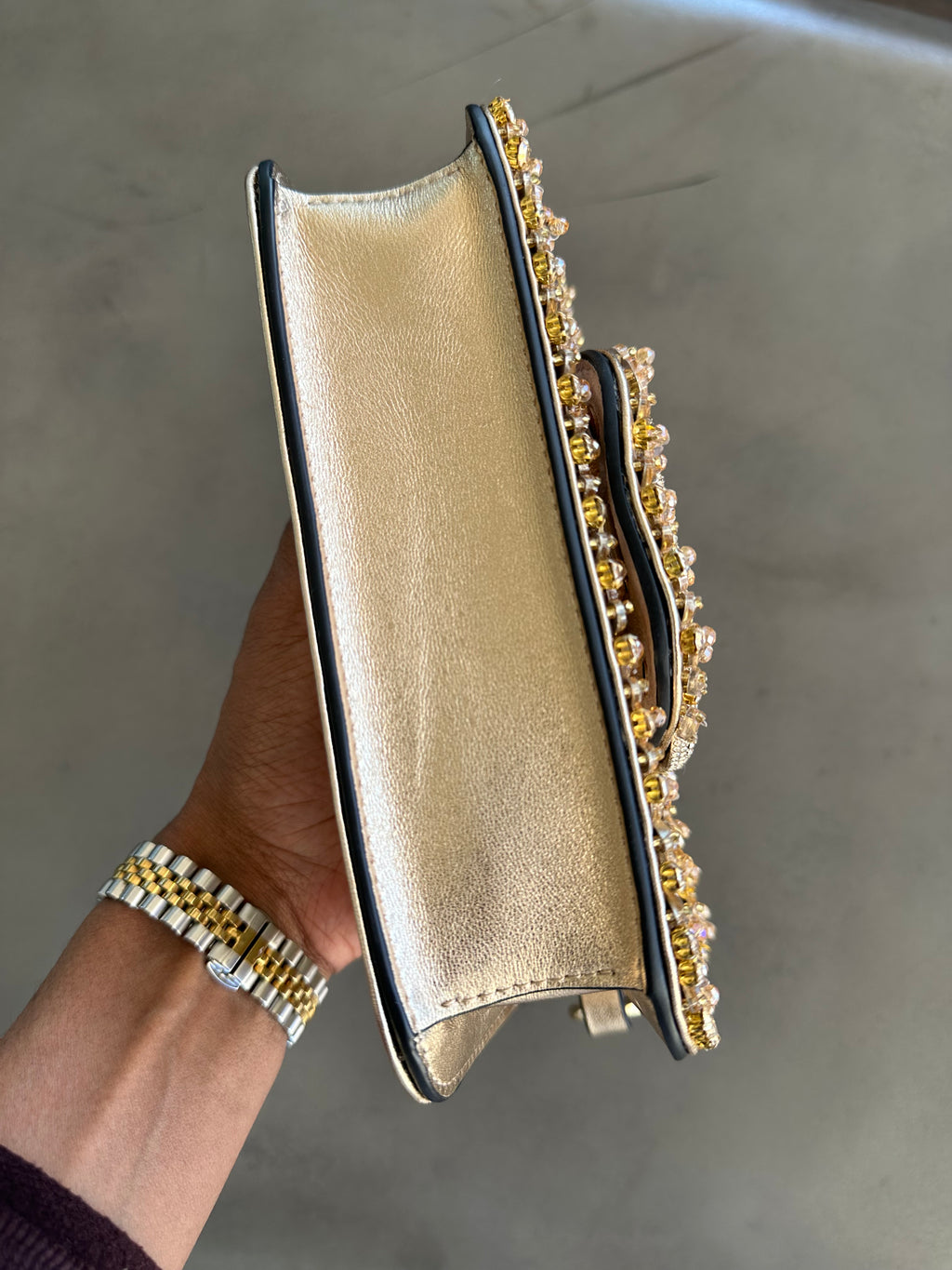 Valentino Gold Crystal Mini Bag