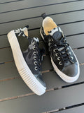 Alexander McQueen Sneakers in Black/White Denim & Leather