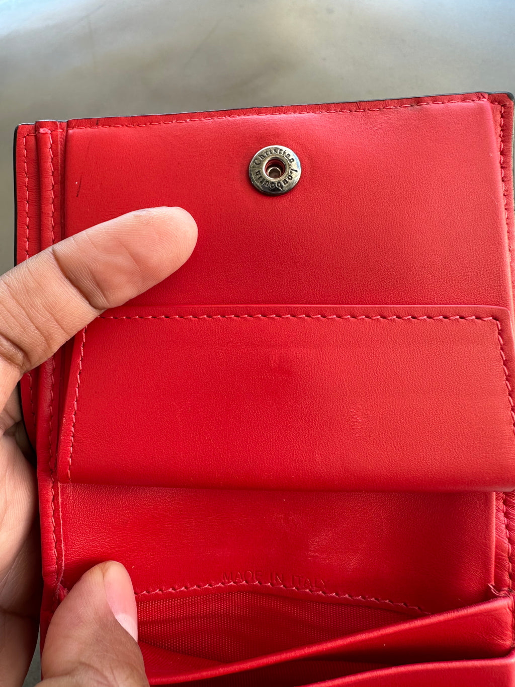 Christian Louboutin Studded Black Leather Card Holder