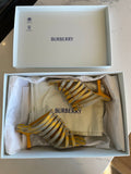 Burberry Heeled Sandals in Yellow Grey Plaid