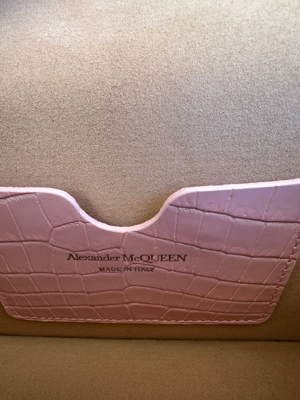 Alexander McQueen Mini Purse in Pink Croc Embossed Leather