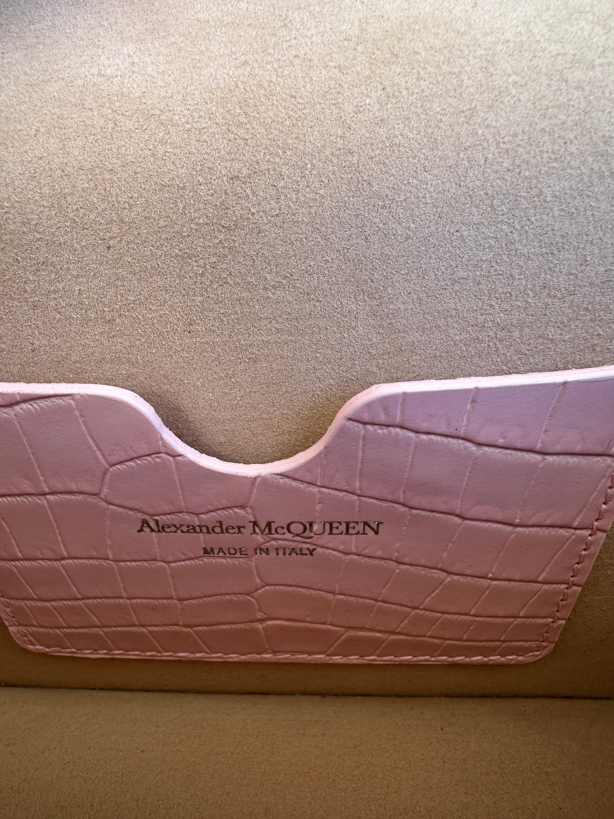Alexander McQueen Mini Purse in Pink Croc Embossed Leather