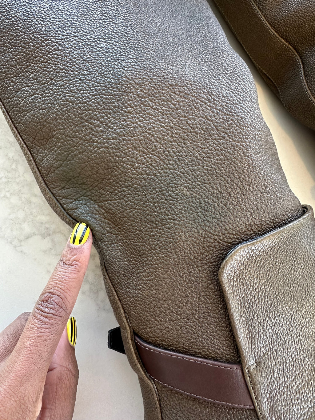 Balenciaga Heeled Boots in Olive Leather