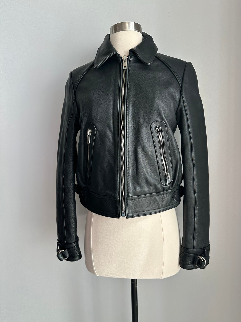 Maje Jacket in Black Leather
