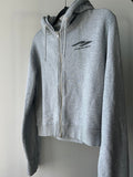 Mowalola Double-Hooded Sweatshirt in Grey