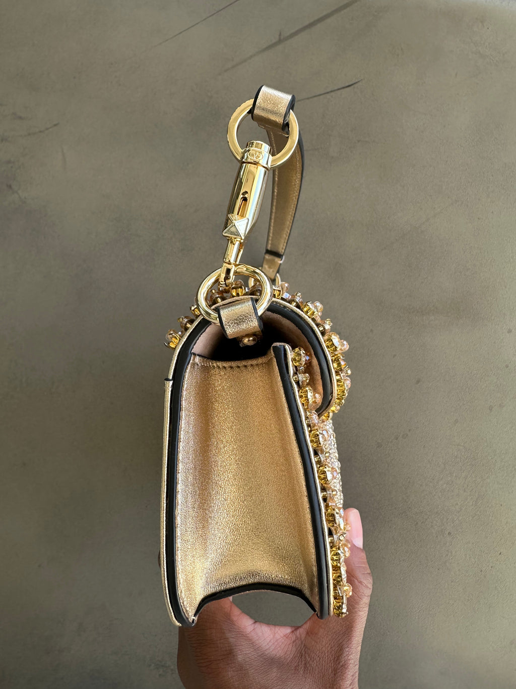 Valentino Gold Crystal Mini Bag