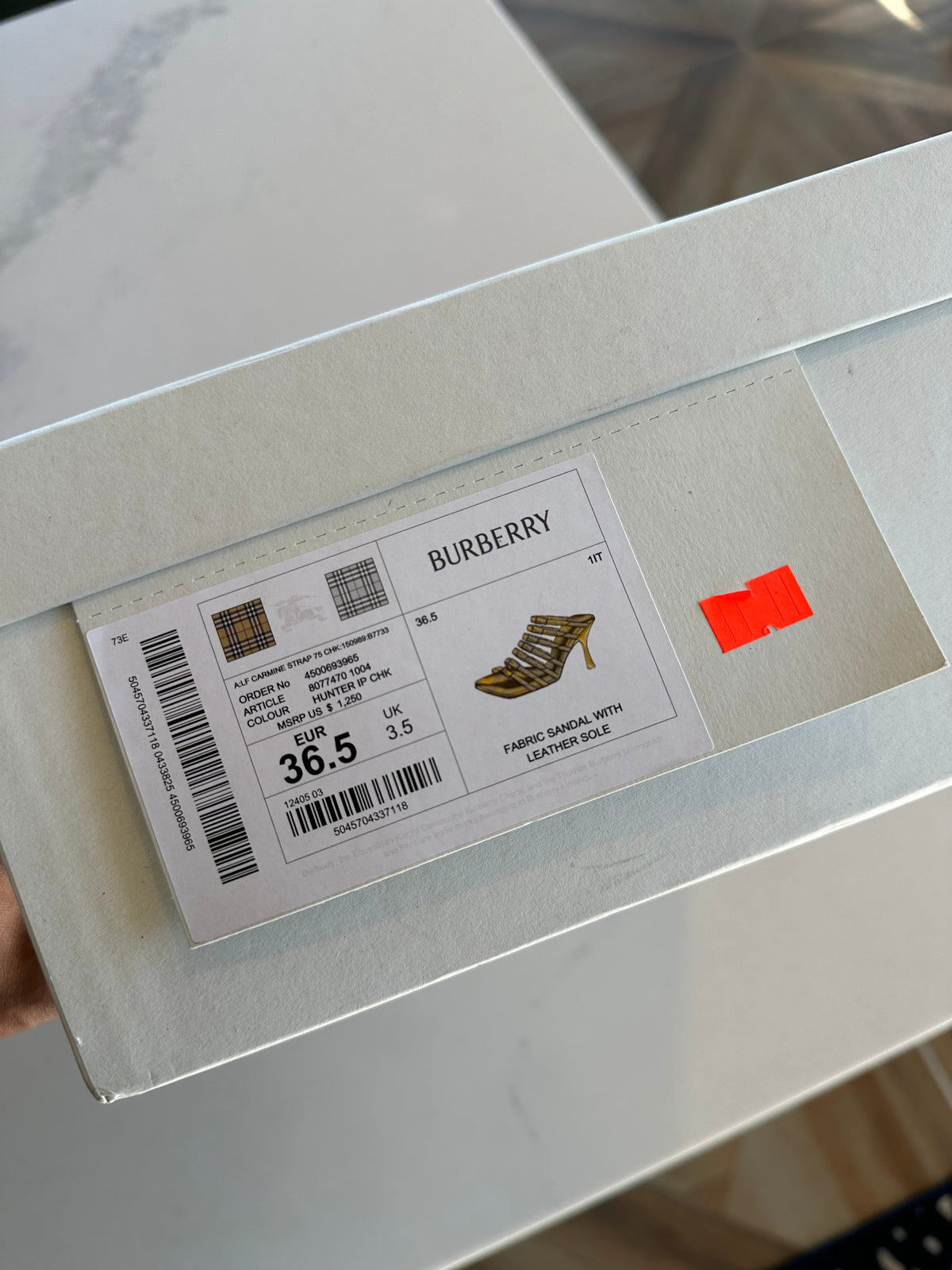 Burberry Heeled Sandals in Yellow Grey Plaid