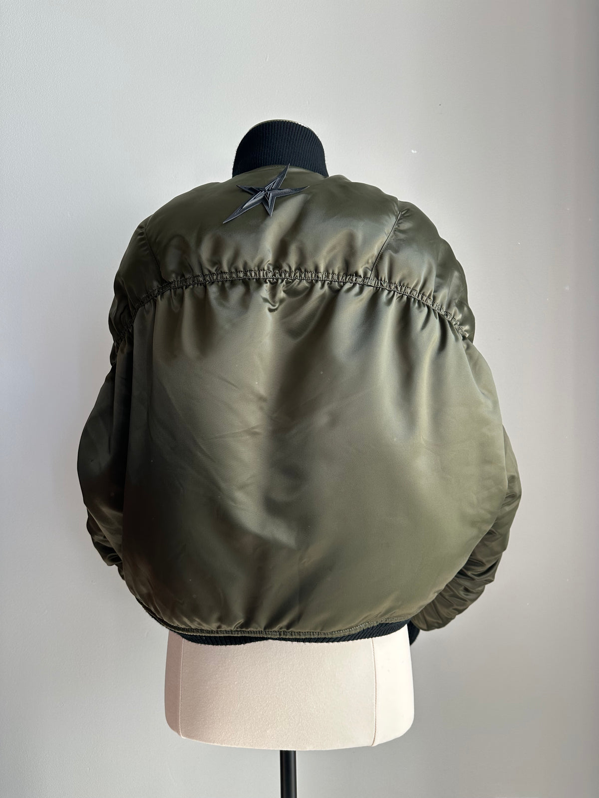 Mugler Puffer Jacket in Army Green & Black