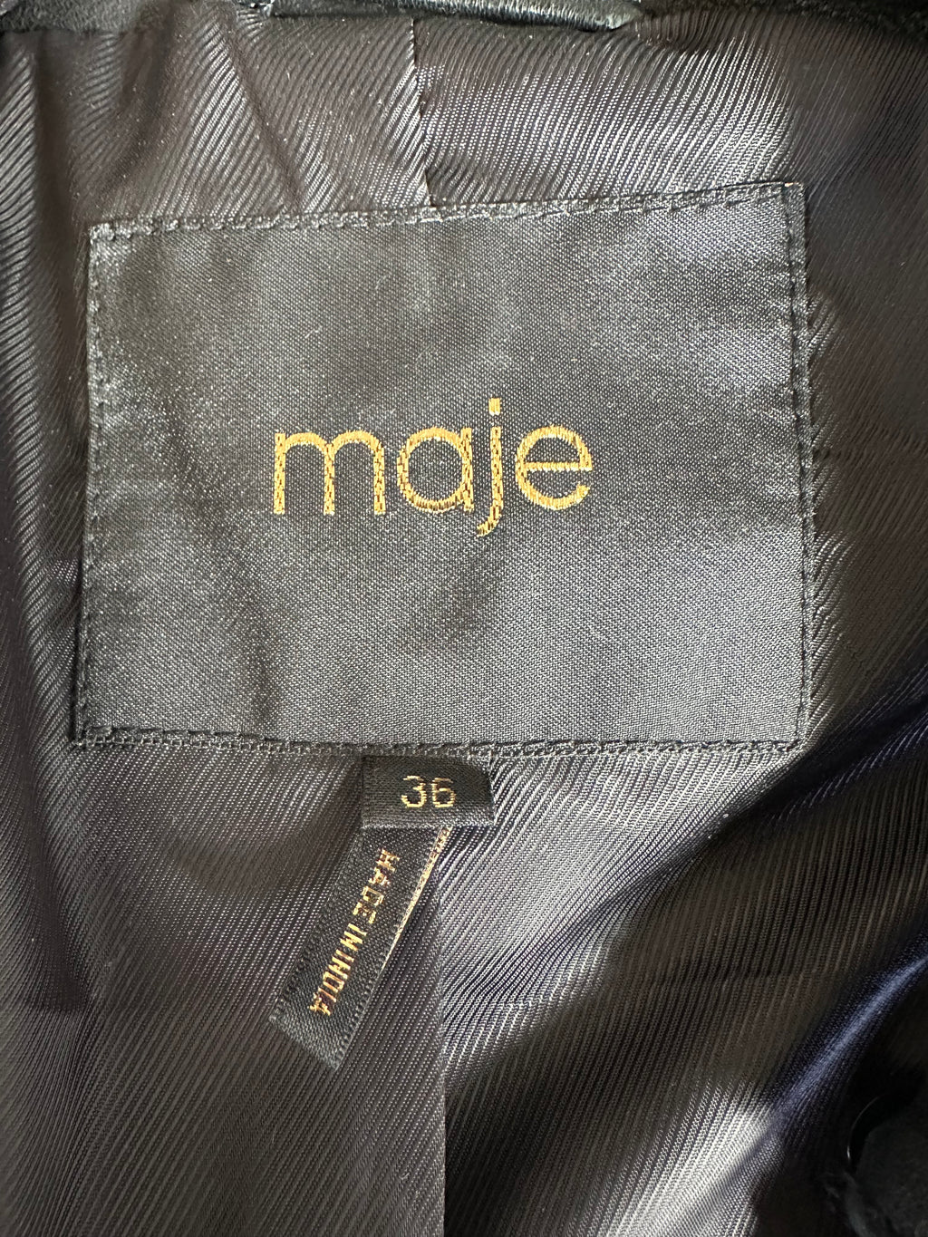 Maje Jacket in Black Leather