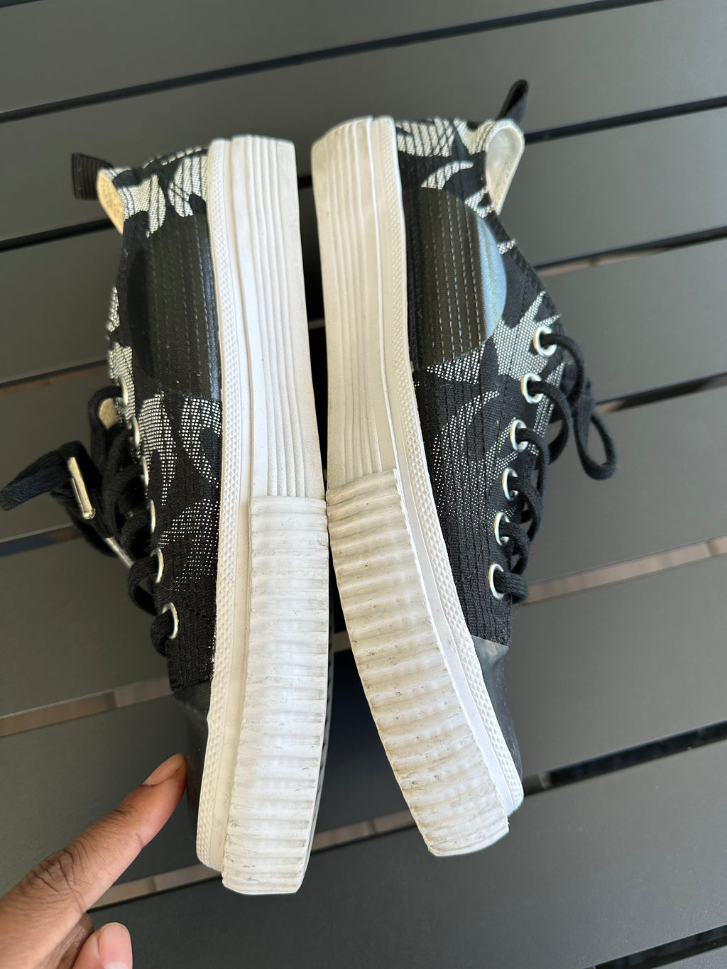 Alexander McQueen Sneakers in Black/White Denim & Leather
