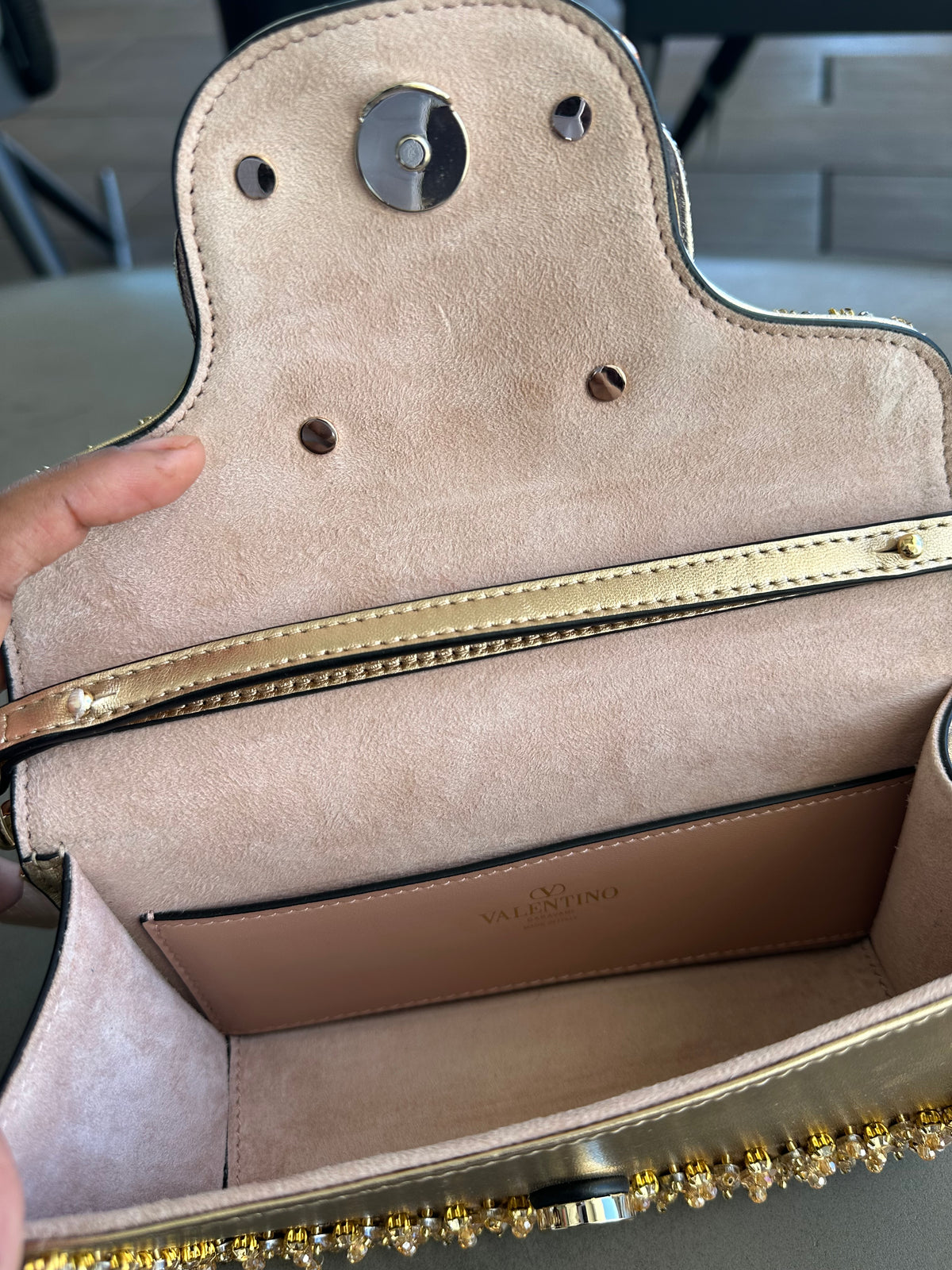Valentino Gold Crystal Mini Bag