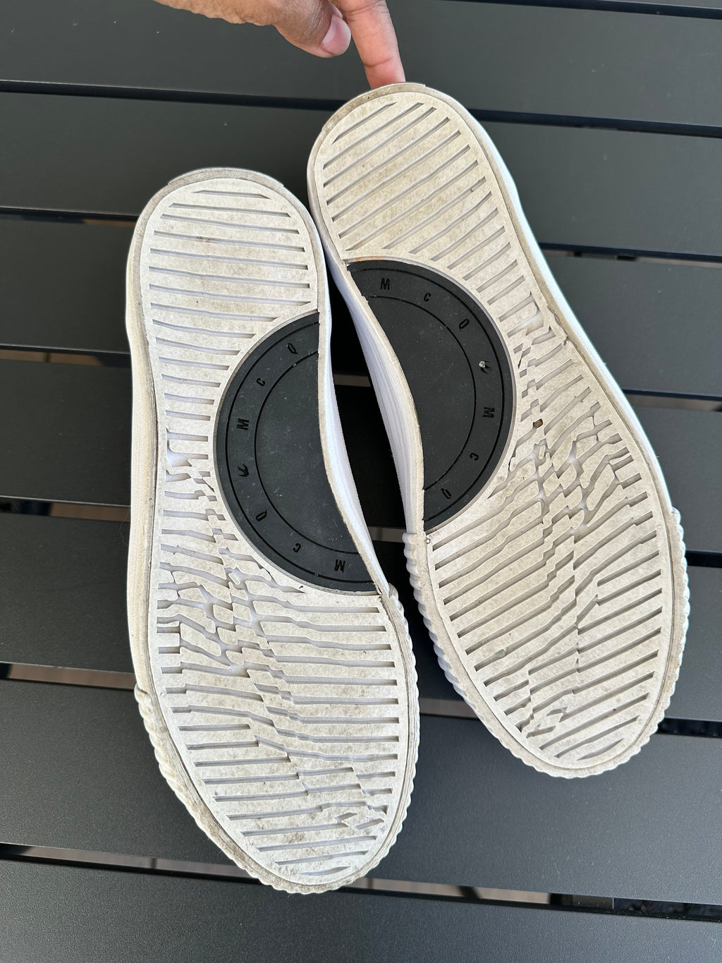 Alexander McQueen Sneakers in Black/White Denim & Leather