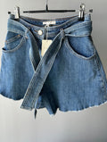 Maje Belted Denim Shorts