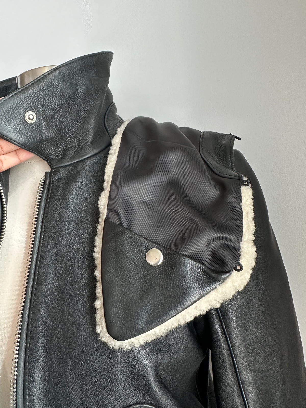 Maje Jacket in Black Leather