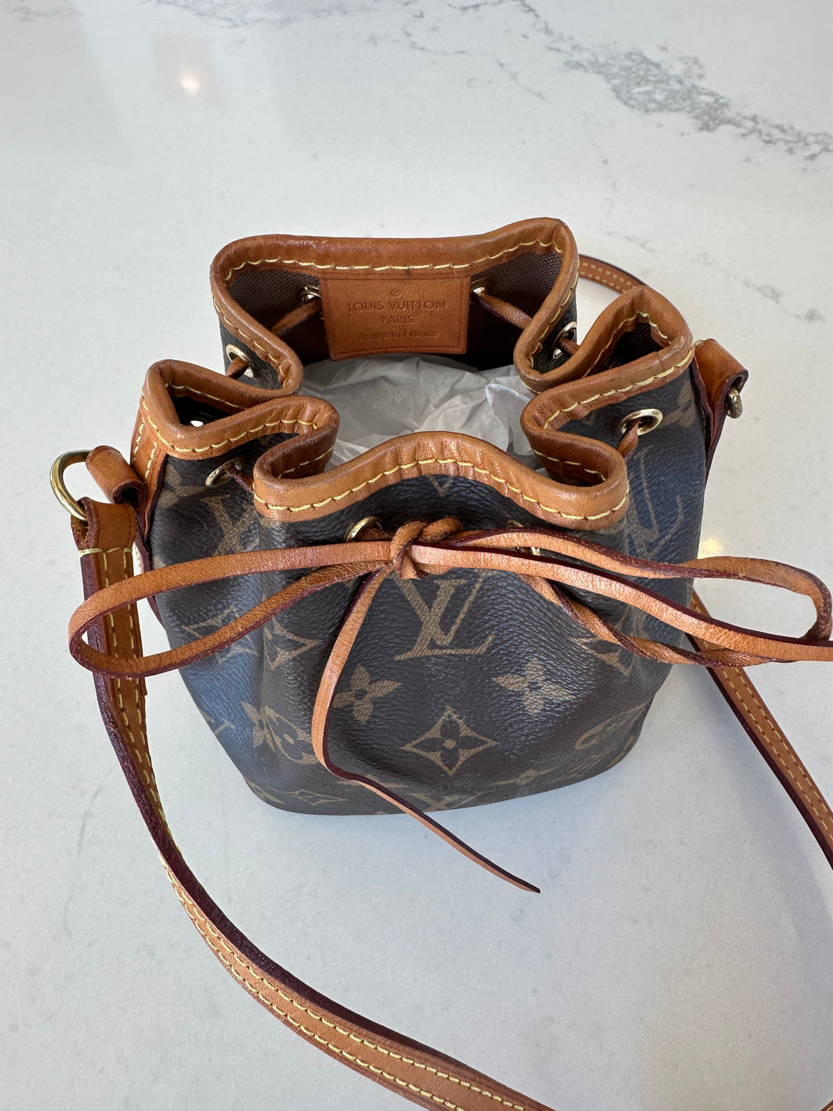Louis Vuitton Mini Bucket Bag in Brown Monogram