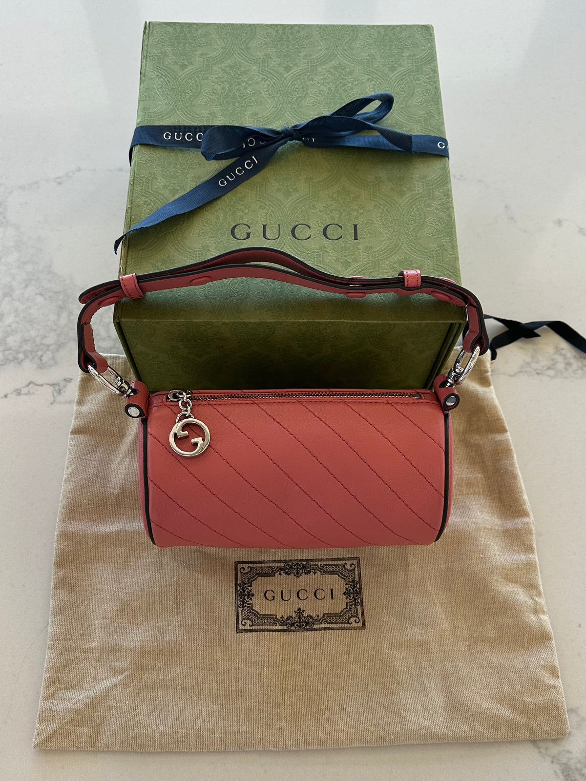 Gucci Blondie Barrel Mini in Pink Leather