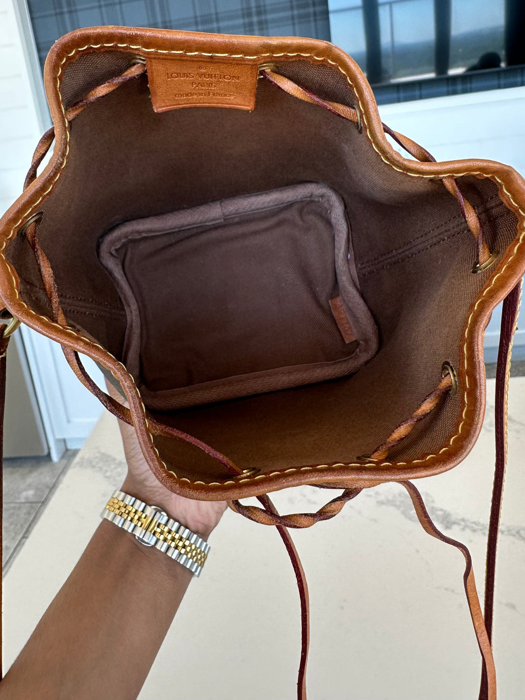 Louis Vuitton Mini Bucket Bag in Brown Monogram