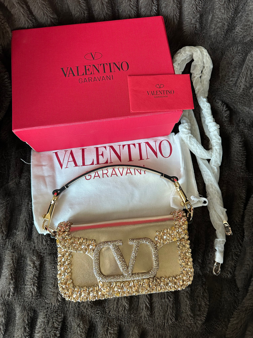 Valentino Gold Crystal Mini Bag