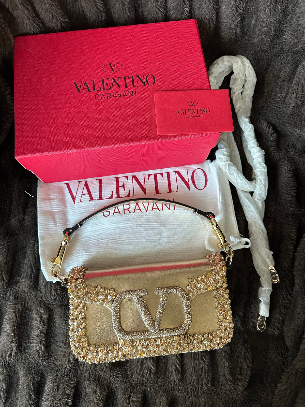 Valentino Garavani Mini Bag in Gold Crystal