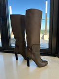 Balenciaga Heeled Boots in Olive Leather