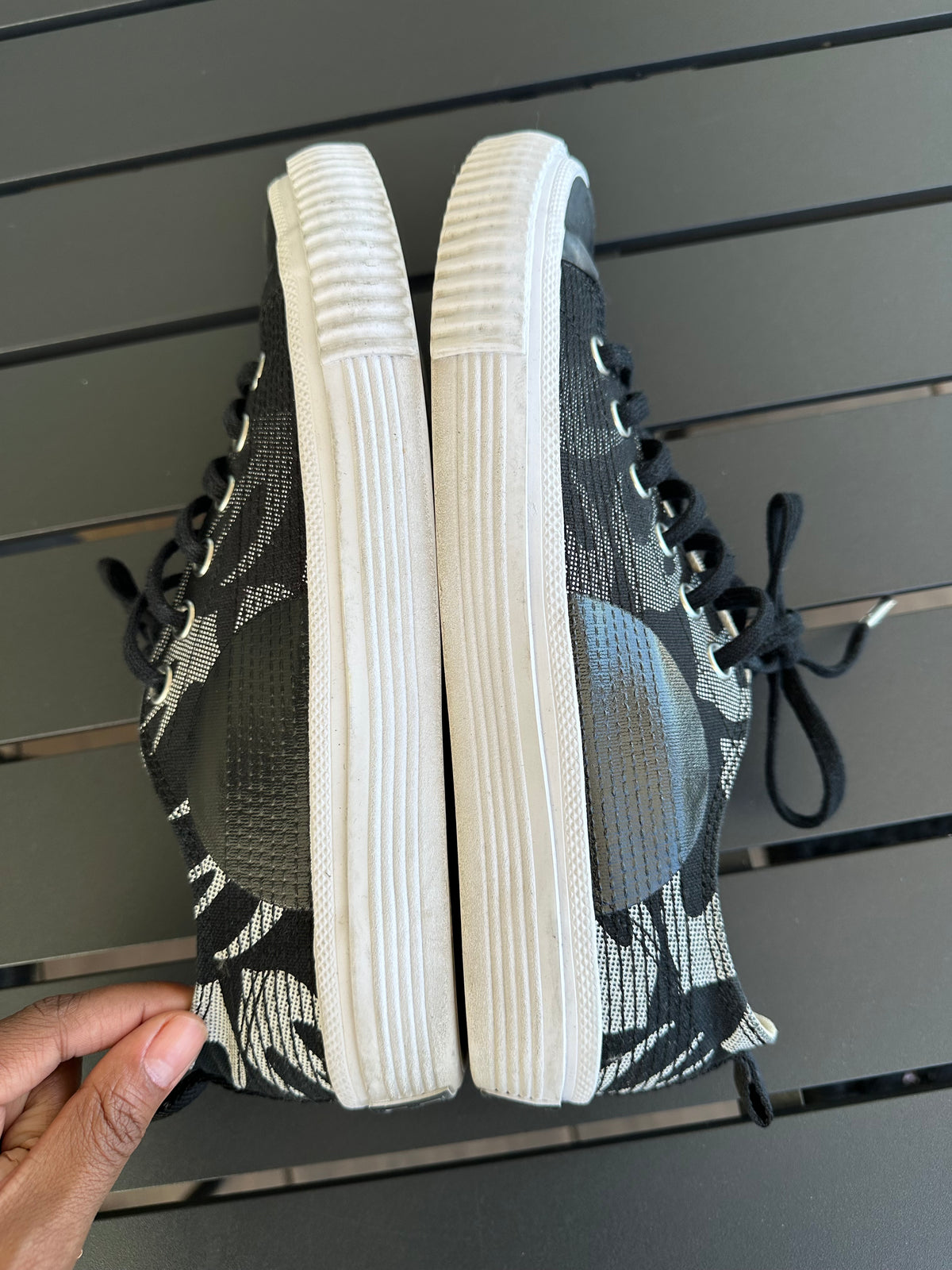 Alexander McQueen Sneakers in Black/White Denim & Leather